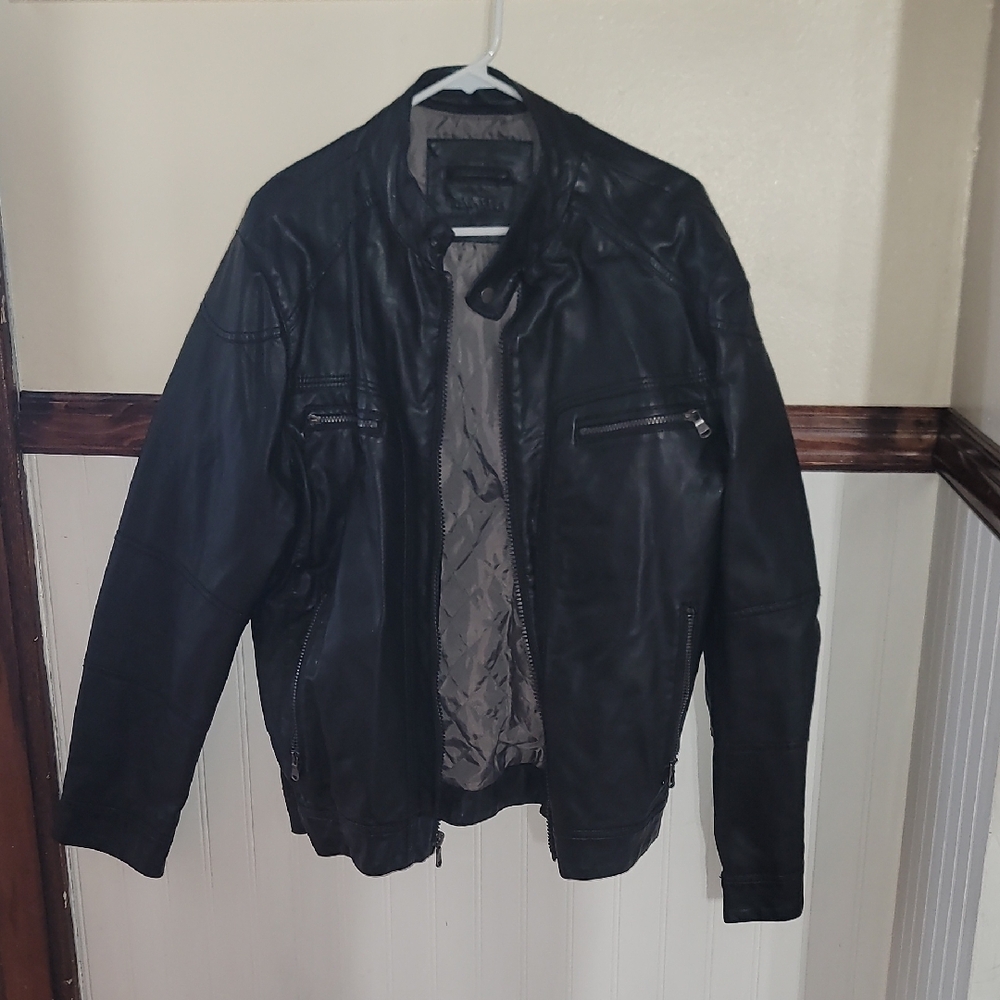 Calvin Klein Black Pea Coat with Classic Collar